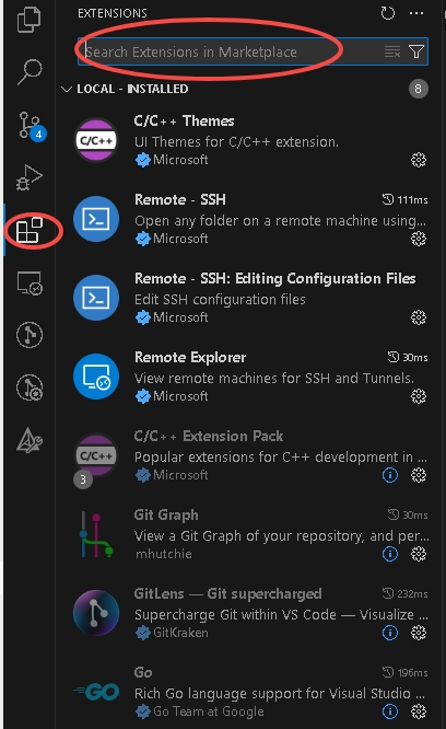 Visual Studio Code Extension Market Interface